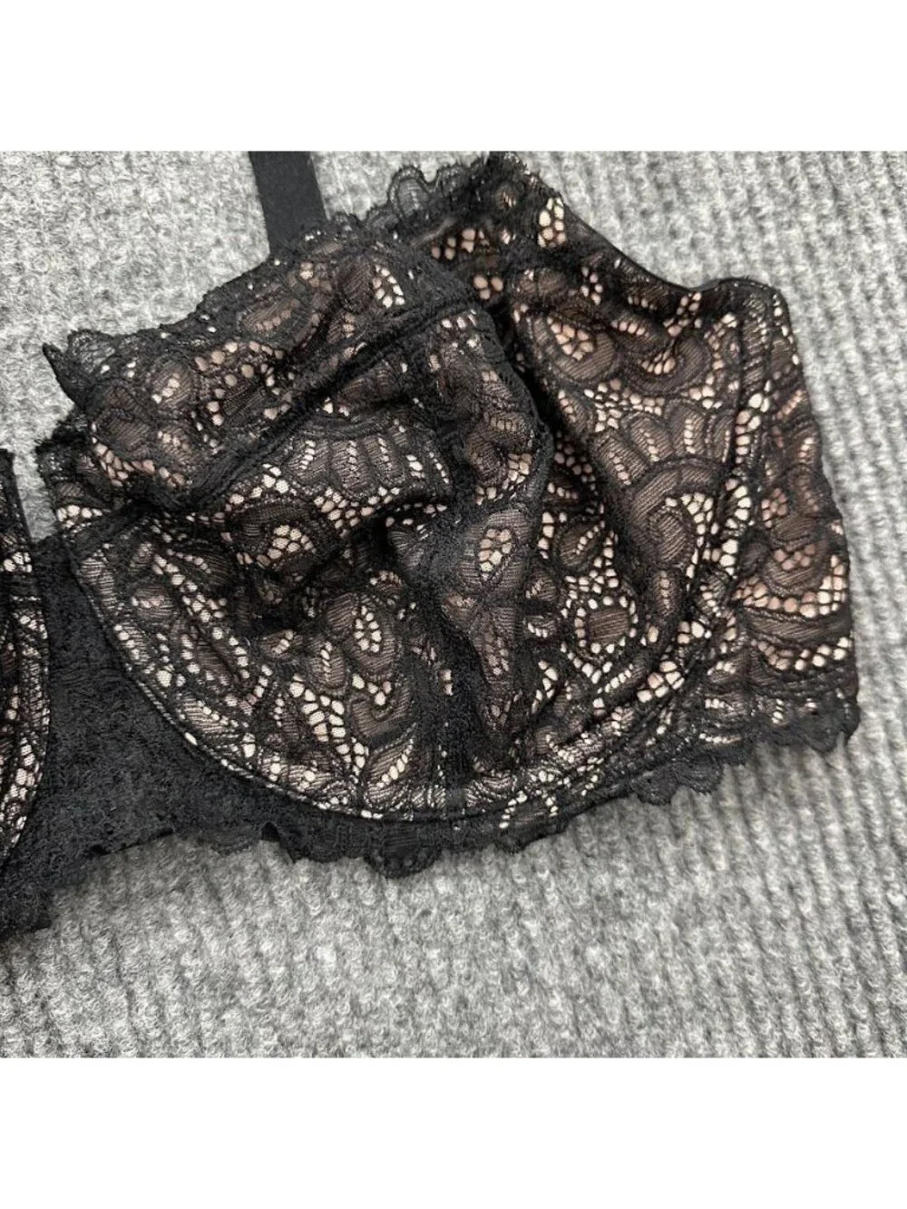 Soma Unlined Balconette Floral Lace Underwire Bra Lingerie Womens Size 38DDD